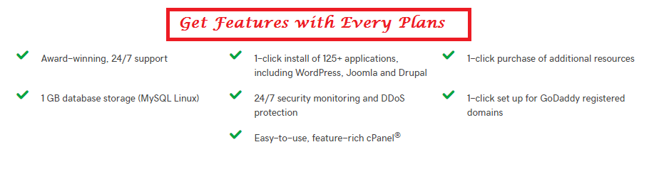  godaddy shared hosting features